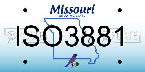 ISO3881 Missouri License Plate