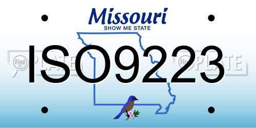 ISO9223 Missouri License Plate