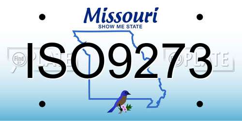 ISO9273 Missouri License Plate