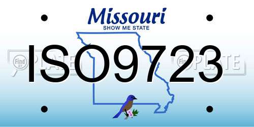 ISO9723 Missouri License Plate