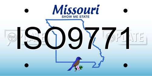 ISO9771 Missouri License Plate
