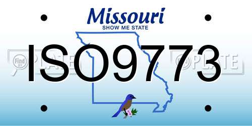 ISO9773 Missouri License Plate