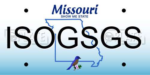 ISOGSGS Missouri License Plate