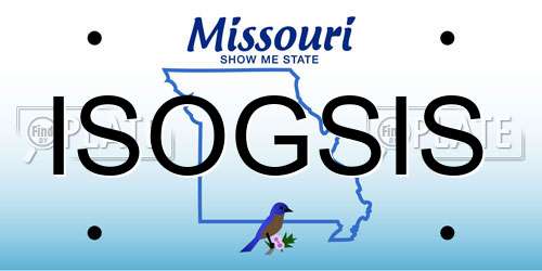 ISOGSIS Missouri License Plate