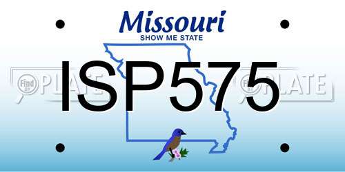 ISP575 Missouri License Plate