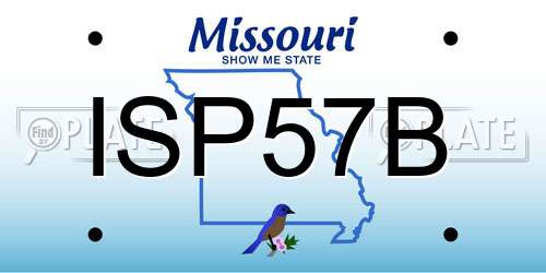 ISP57B Missouri License Plate