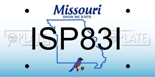 ISP83I Missouri License Plate