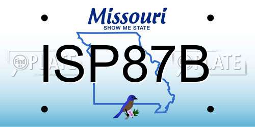 ISP87B Missouri License Plate