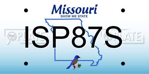 ISP87S Missouri License Plate