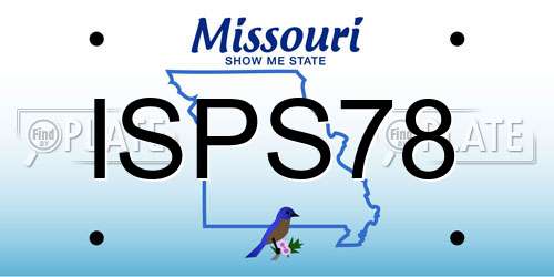 ISPS78 Missouri License Plate