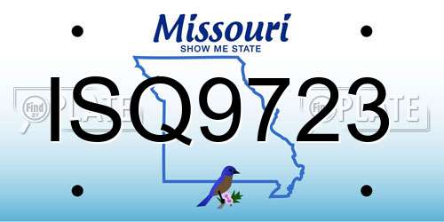 ISQ9723 Missouri License Plate