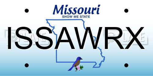 ISSAWRX Missouri License Plate