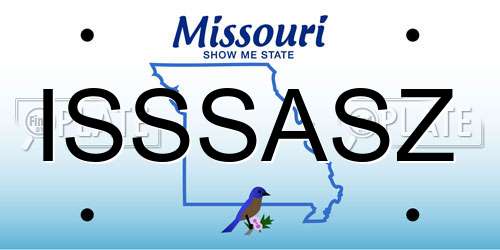 ISSSASZ Missouri License Plate
