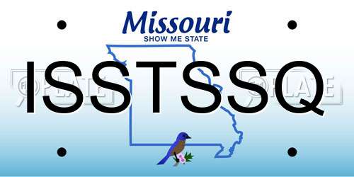ISSTSSQ Missouri License Plate