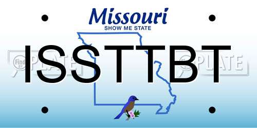 ISSTTBT Missouri License Plate