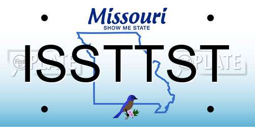 ISSTTST Missouri License Plate