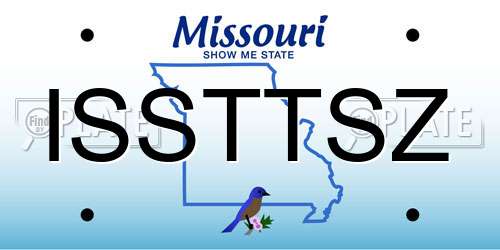 ISSTTSZ Missouri License Plate