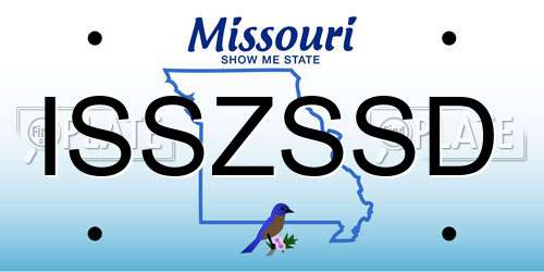 ISSZSSD Missouri License Plate