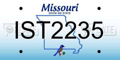 IST2235 Missouri License Plate
