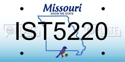 IST5220 Missouri License Plate