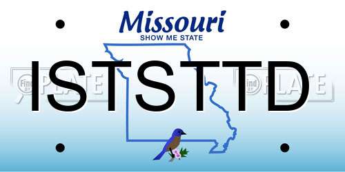 ISTSTTD Missouri License Plate