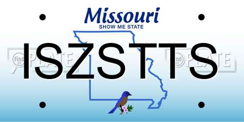 ISZSTTS Missouri License Plate