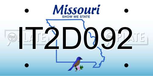 IT2D092 Missouri License Plate
