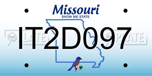 IT2D097 Missouri License Plate