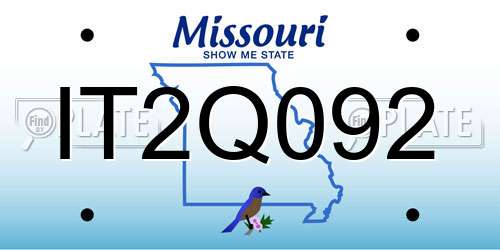IT2Q092 Missouri License Plate