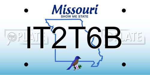 IT2T6B Missouri License Plate