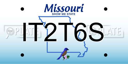 IT2T6S Missouri License Plate