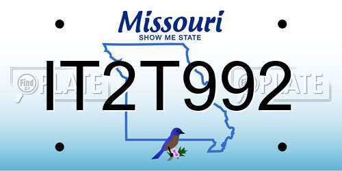 IT2T992 Missouri License Plate