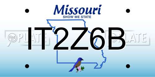 IT2Z6B Missouri License Plate