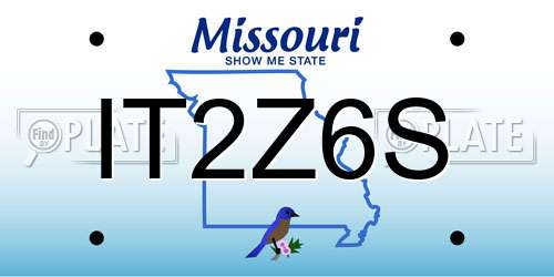 IT2Z6S Missouri License Plate