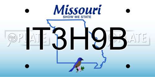 IT3H9B Missouri License Plate