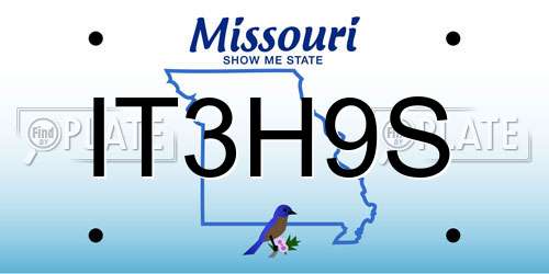 IT3H9S Missouri License Plate