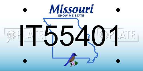 IT55401 Missouri License Plate