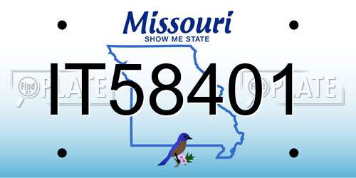 IT58401 Missouri License Plate