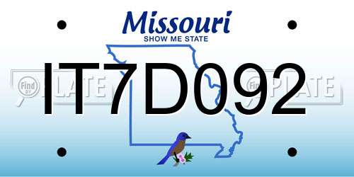 IT7D092 Missouri License Plate