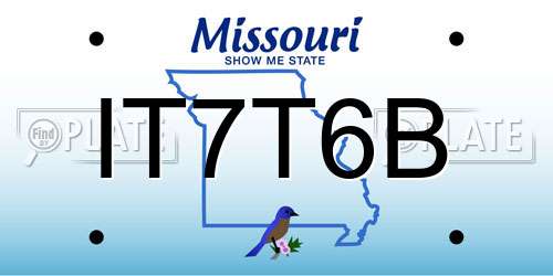 IT7T6B Missouri License Plate