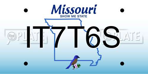 IT7T6S Missouri License Plate