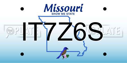 IT7Z6S Missouri License Plate