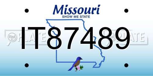 IT87489 Missouri License Plate
