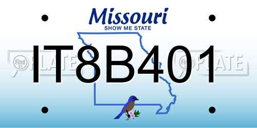 IT8B401 Missouri License Plate