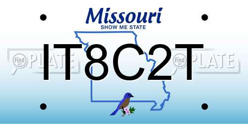 IT8C2T Missouri License Plate