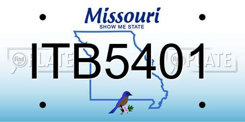 ITB5401 Missouri License Plate