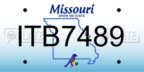 ITB7489 Missouri License Plate