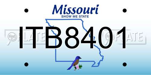 ITB8401 Missouri License Plate