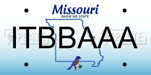 ITBBAAA Missouri License Plate