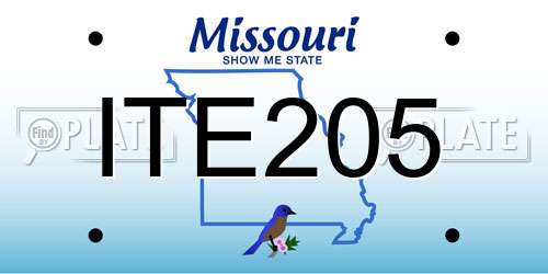 ITE205 Missouri License Plate